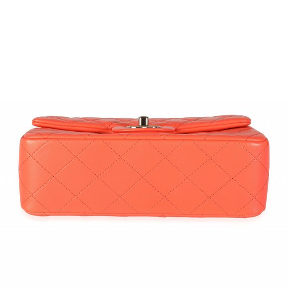 Chanel Orange Quilted Lambskin Classic Mini Flap Bag - Picture 5 of 8